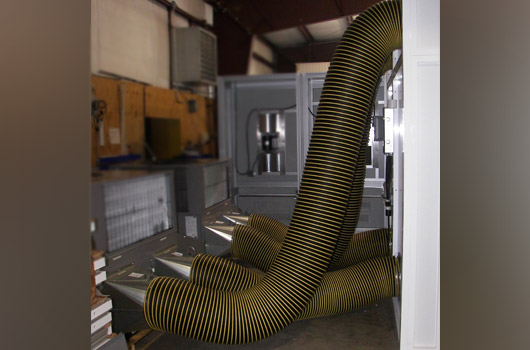 Setting up the walls of mobile cleanroom