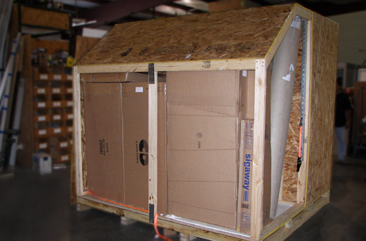 Mockup of Air Force shipping container